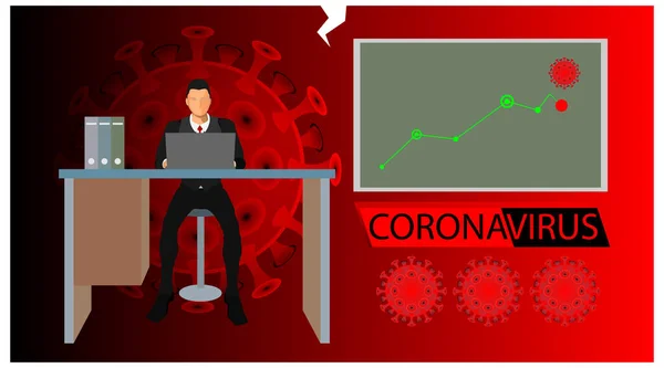 Infographics Företagets Vinster Och Förluster Vid Tiden För Koronautbrottet Nyheter — Stock vektor