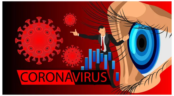 Les Manchettes Virus Corona Ont Impact Sur Baisse Des Actions — Image vectorielle