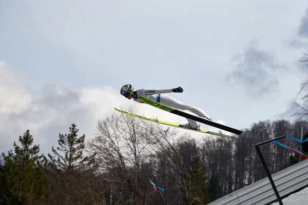 Rasnov Románia Február Ismeretlen Síugró Versenyek Fis Síugró Világkupán 2020 — Stock Fotó