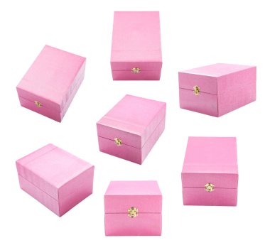 hediye kutusu sigorta primi açık ve kapalı koleksiyon boş farklı açıdan görünümü seti üzerinde beyaz izole