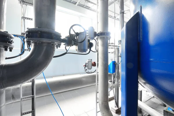 Industrial water treatment and boiler room — Stock Photo, Image