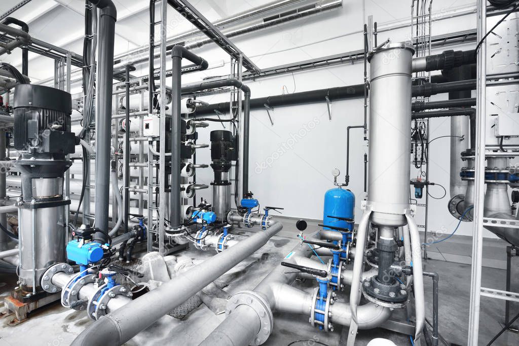 industrial water treatment and boiler room