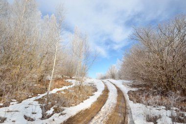 İrtifa Rus kırsal kış yolda