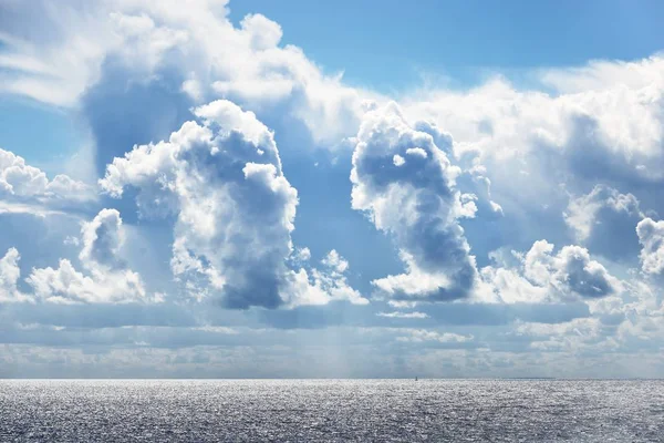 Paisaje Marino Mar Báltico Con Siluetas Barcos Muy Distantes Contra — Foto de Stock