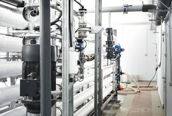 industrial water treatment and boiler room