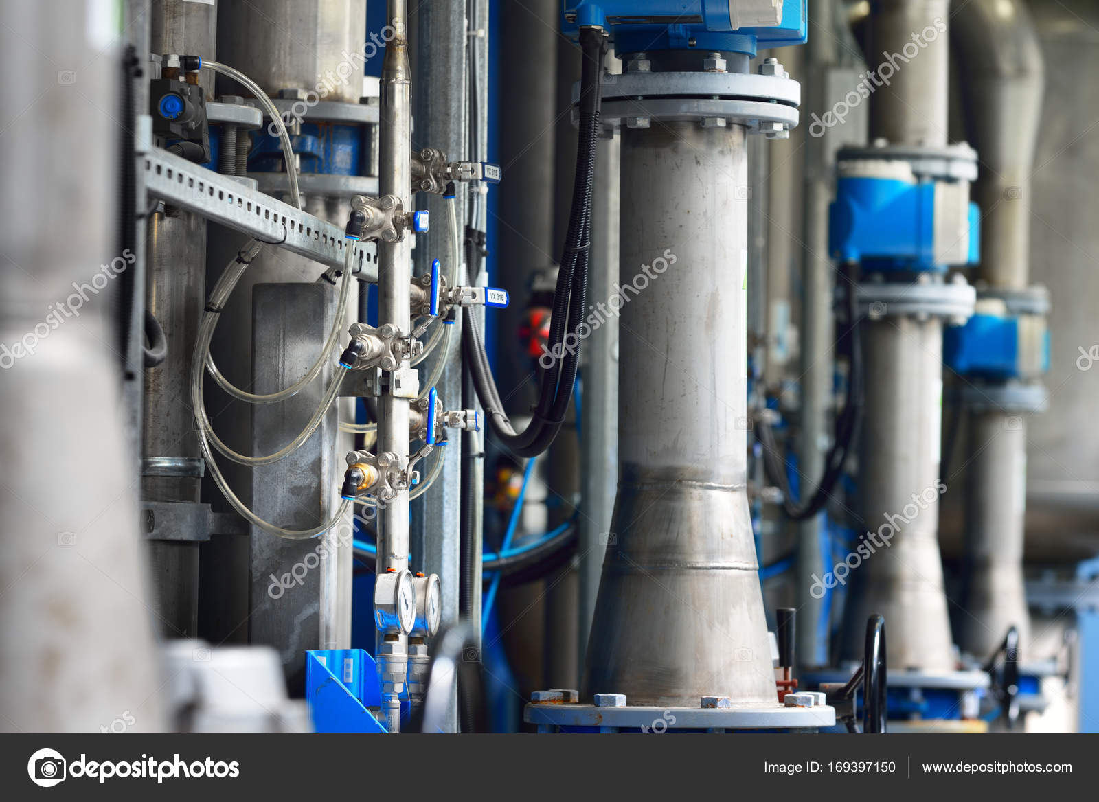 Industrial Water Treatment And Boiler Room Stock Photo