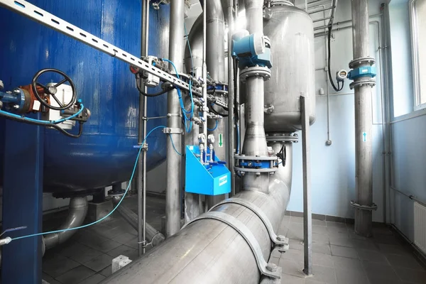 Industriële waterbehandeling en stookruimte — Stockfoto