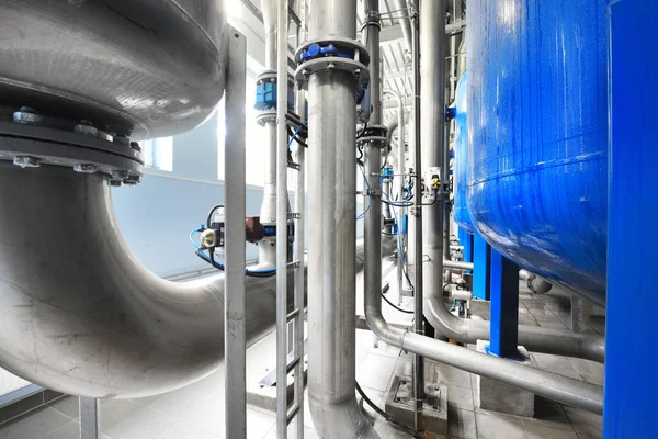 Industrial water treatment and boiler room — Stock Photo, Image