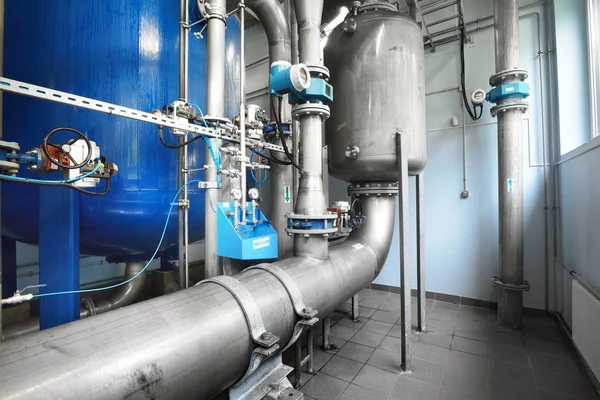 Industriële waterbehandeling en stookruimte — Stockfoto
