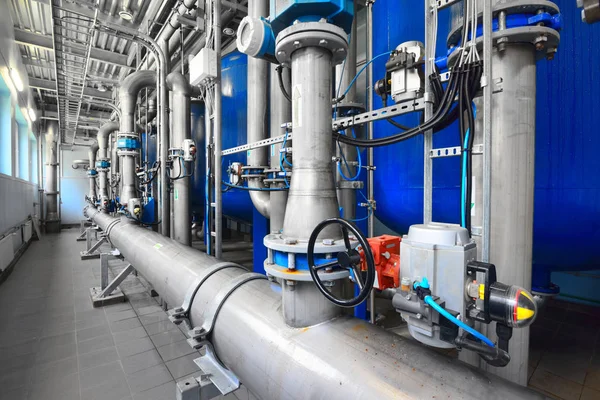 Industrial water treatment and boiler room — Stock Photo, Image