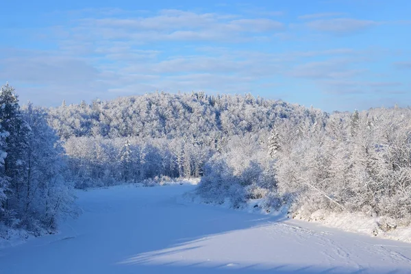 Bevroren uitzicht op de rivier Gauja — Stockfoto