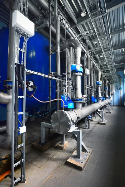 Industrial water treatment and boiler room — Stock Photo, Image