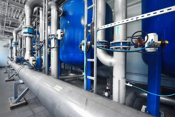 Industrial water treatment and boiler room — Stock Photo, Image