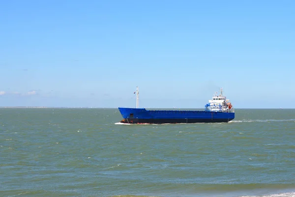 Cargo ship sailing to Antwerp port — Stock Photo, Image
