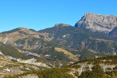 dağ köyü önünde Fransız Alps