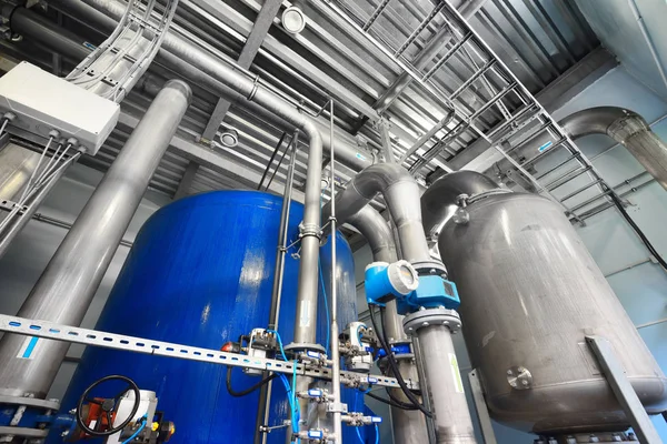 Industrial water treatment and boiler room — Stock Photo, Image