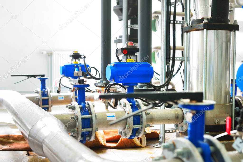 industrial water treatment and boiler room