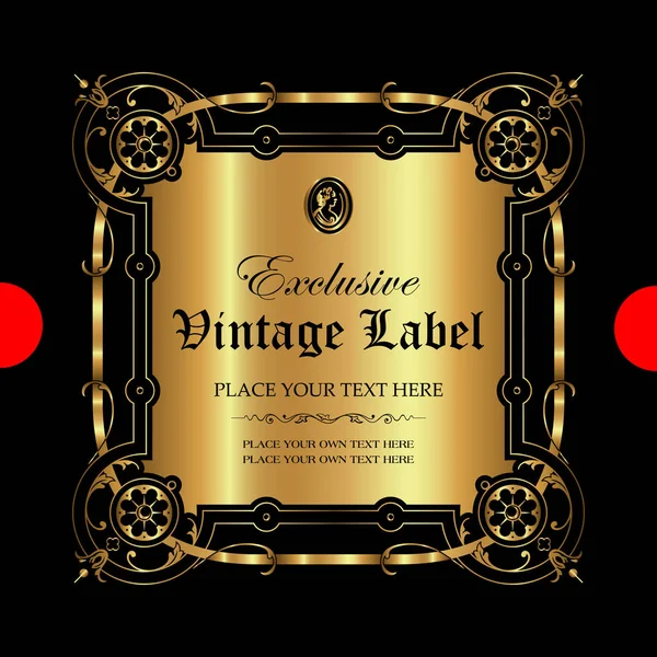 Label d'or ornemental de luxe — Image vectorielle