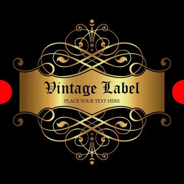 Luxe decoratieve gouden label - vector ontwerp Vectorbeelden