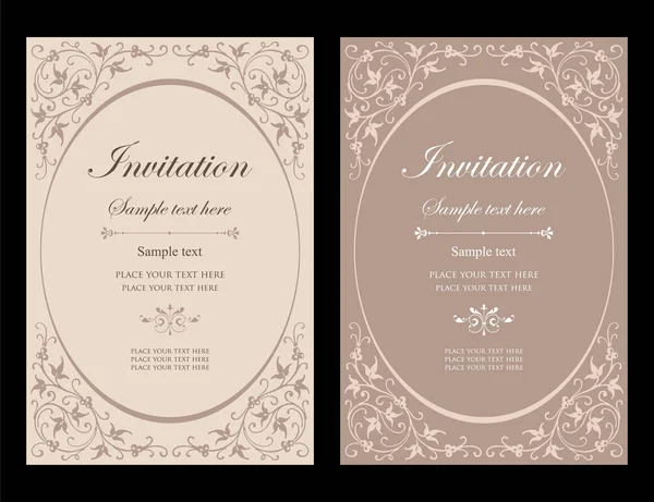 Invitation card vector design - vintage style — Stock Vector