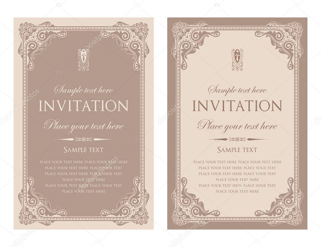 Invitation card vector design - vintage style