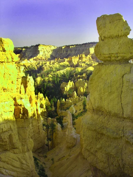 Sarı Bryce oluşumları ulusal parkta sallanıyor..