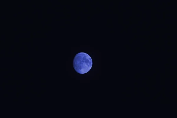 Lua Azul Noite Céu Escuro — Fotografia de Stock