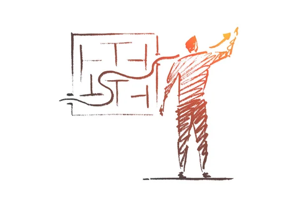 Vektör el çizimi iş konsepti çizimi.