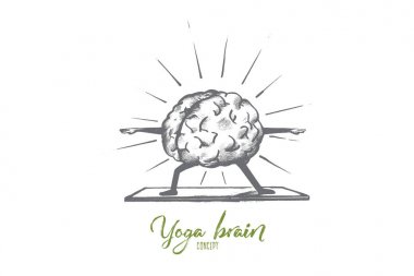 Yoga brain concept. Hand drawn isolated vector. clipart