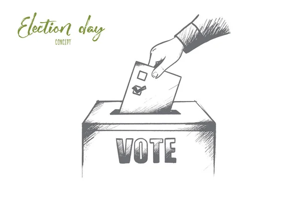 Election day concept. Hand getekende geïsoleerde vector. — Stockvector