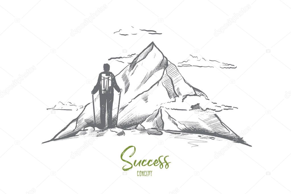 Success concept. Hand drawn isolated vector.
