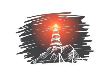 El feneri ışık gece çekilmiş