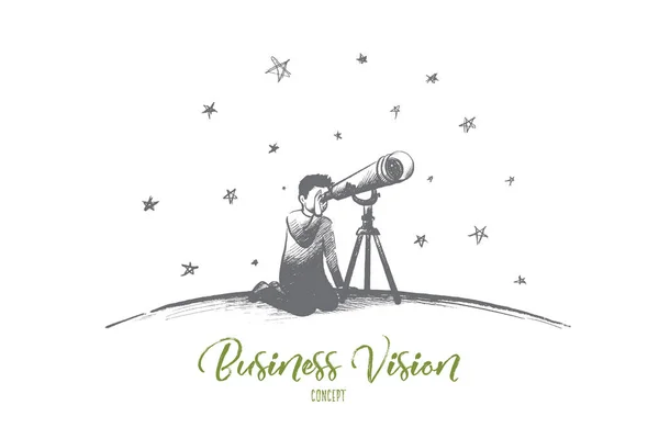 Concept de vision d'entreprise. Vecteur isolé dessiné à la main . — Image vectorielle