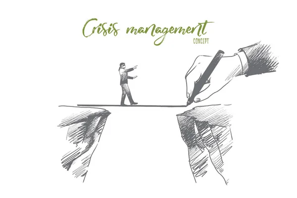 Crisis management concept. Hand drawn isolated vector. — Stock Vector