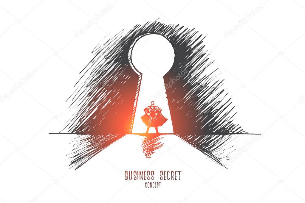 Business secret concept. Hand drawn isolated vector.