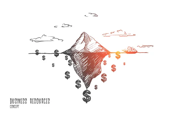 Concepto de progreso empresarial. Vector aislado dibujado a mano . — Archivo Imágenes Vectoriales