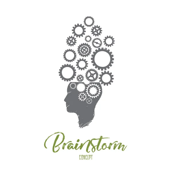 Brainstorm concept. Hand getekende geïsoleerde vector. — Stockvector