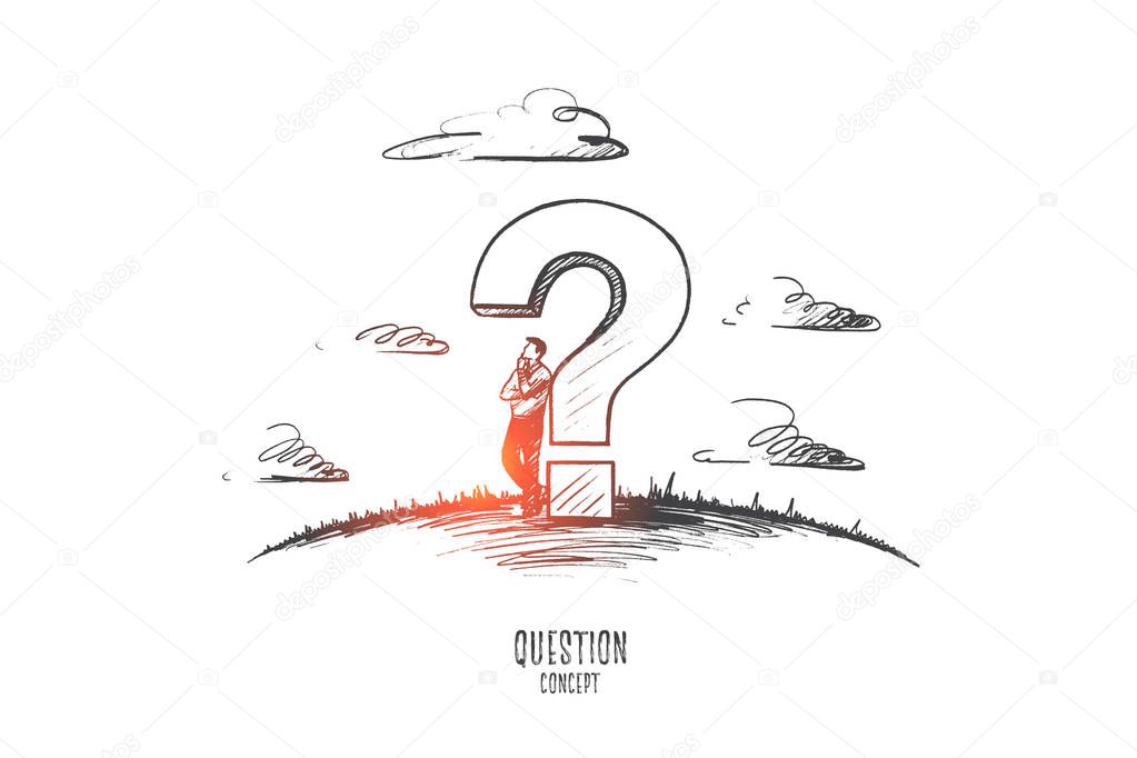 Question concept. Hand drawn isolated vector.