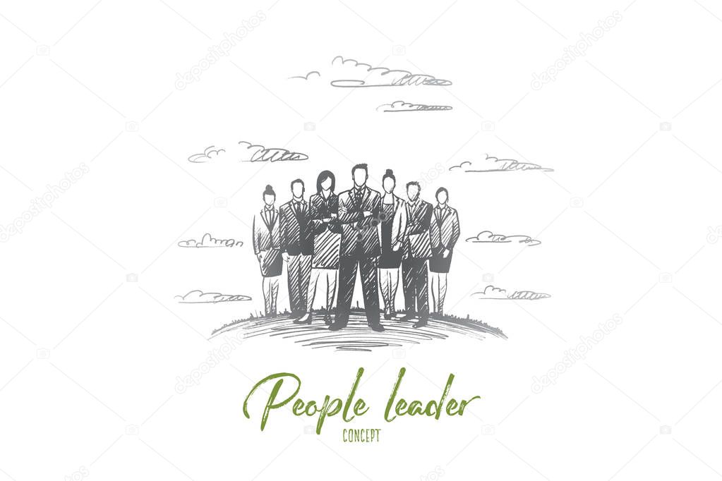 People leader concept. Hand drawn isolated vector.