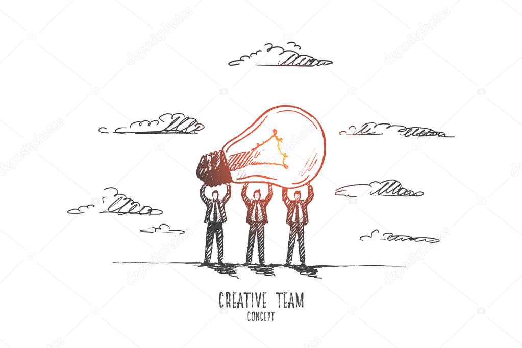 Creative team concept. Hand drawn isolated vector.