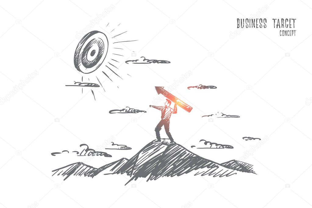 Business target concept. Hand drawn isolated vector.