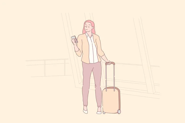 Viaje de vacaciones, temporada turística, concepto de maravilla — Vector de stock