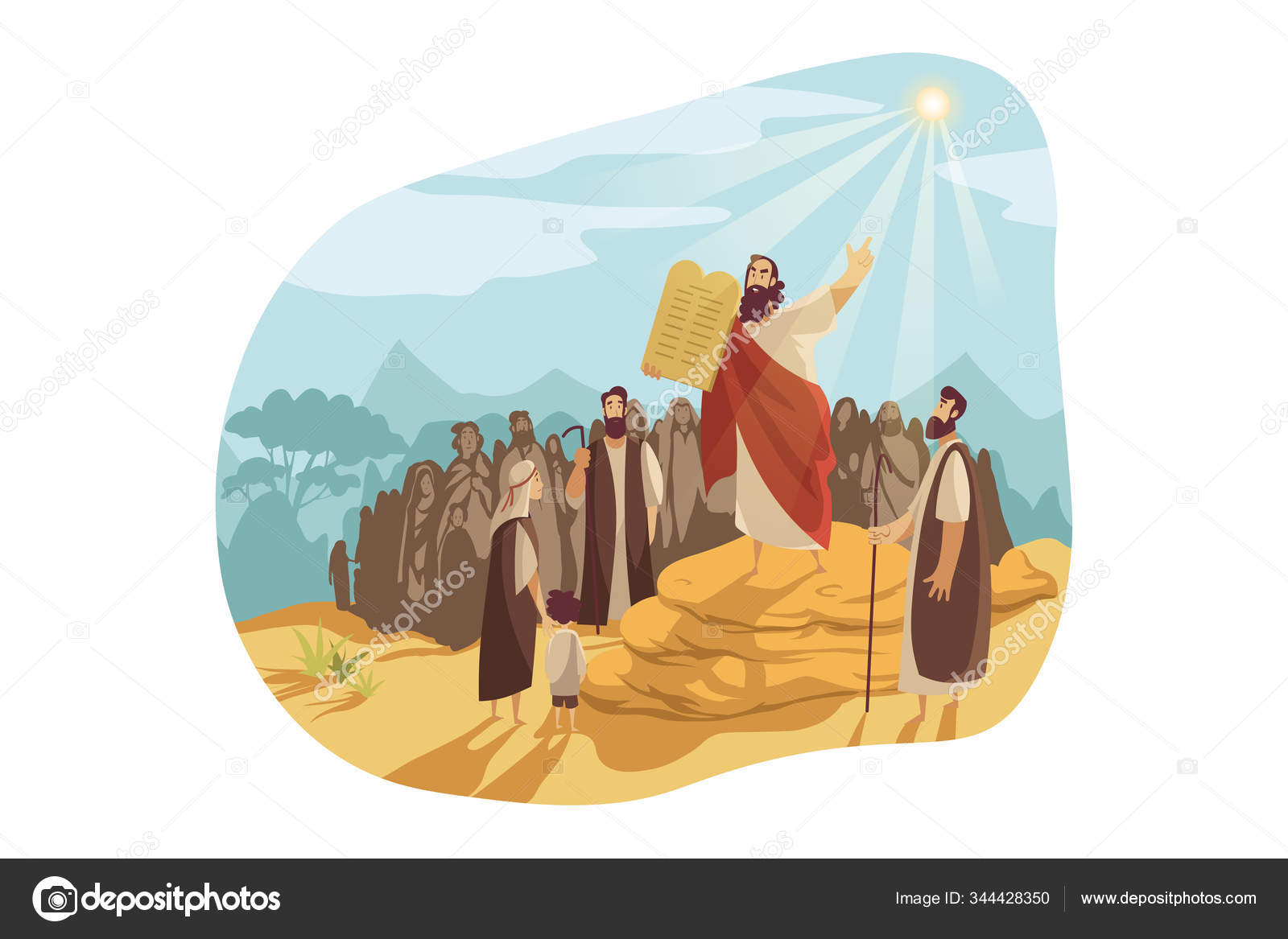 Moses with Gods tablets, Bible concept Stock Vector Image by ©Elada