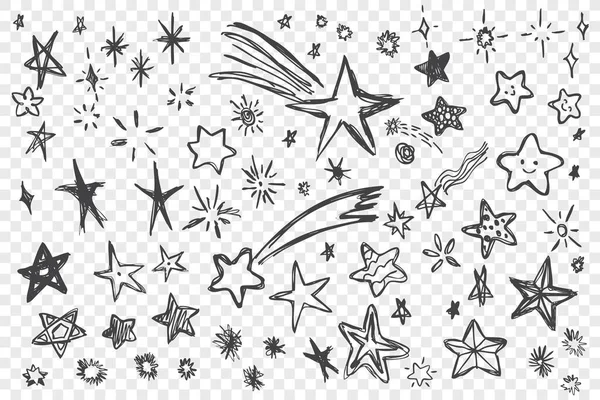 Varias estrellas dibujadas a mano — Vector de stock