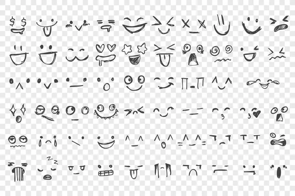 Hand drawn emotions set — Stockvector