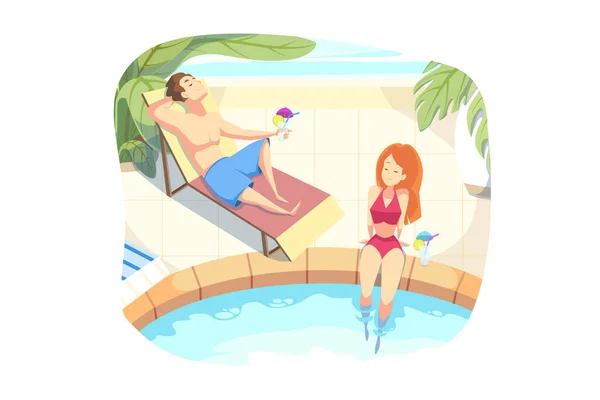 Summer vacation, holiday, rest concept — Stock Vector