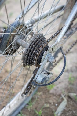 Grunge eski Bisiklet dişli. 
