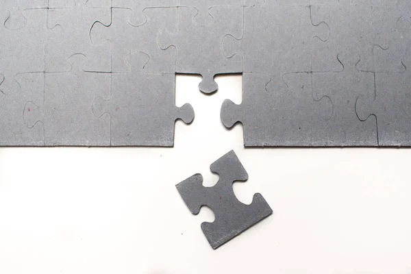 Piesă Puzzle Lipsește Încercând Rezolve Puzzle Fundal — Fotografie, imagine de stoc