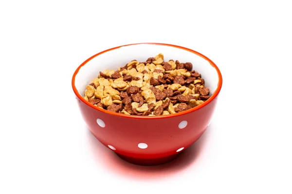 Cuenco Cereales Sobre Fondo Blanco Foto Comida Saludable Esperando Ser — Foto de Stock