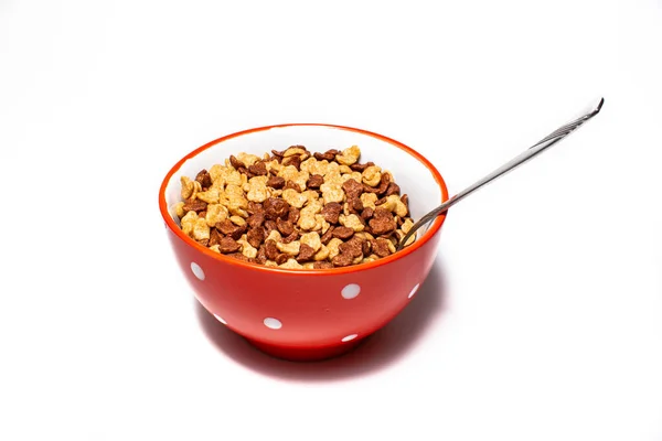 Bowl Cereals White Background Photo Healthy Food Waiting Eaten Space — Stock Photo, Image